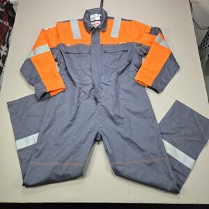 Sarena Proban HRC 2 FR Flame‎ Resistant Work Jumpsuit Men Size M Orange Gray